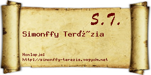 Simonffy Terézia névjegykártya