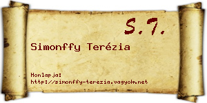 Simonffy Terézia névjegykártya