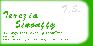 terezia simonffy business card